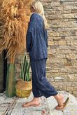 Kiti Paisley Damask Artist Smock Navy